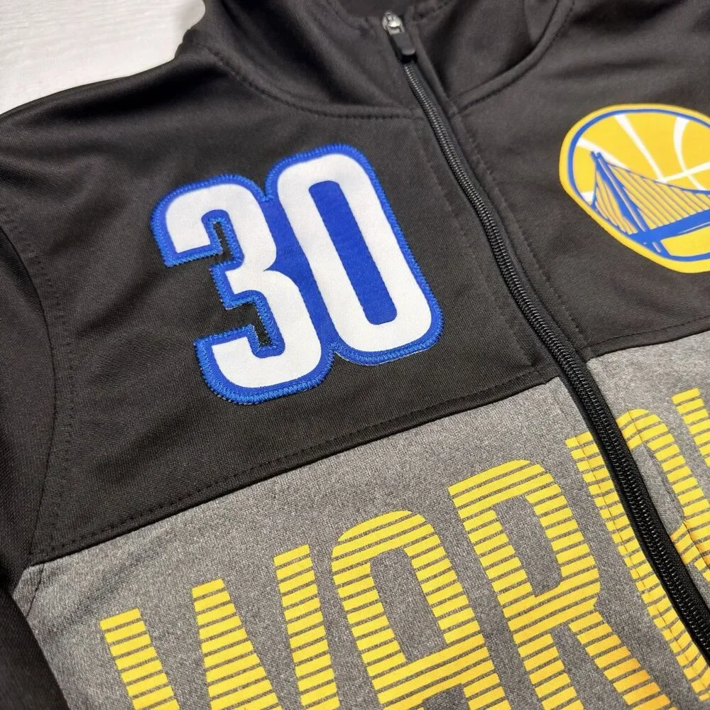 Golden State Warriors Stephen Curry #30 Full Zip Track Jacket NBA S Black Gray